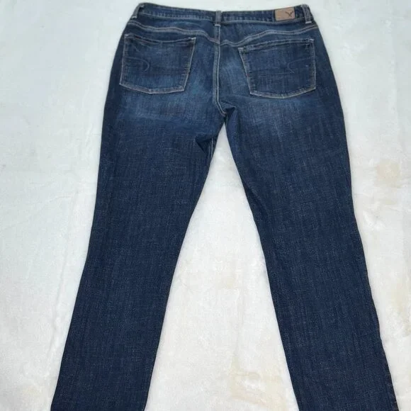 American Eagle Outfitters Women's Hi-Rise Skinny Stretch Dark Denim Jeans - Picture 6 of 15